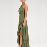 Lorthea | Halter Neck High Low Ruffle Dress
