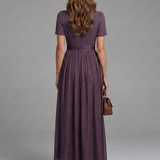 Valssa | Gathered Waist Keyhole Maxi Dress
