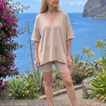 Saffthea | V Neck Top And Shorts Relaxed Fit Set
