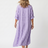 Maebeth | Floral Embroidered Oversized Pocket Midi Dress