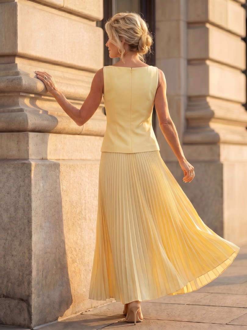 Thealia | Structured Bodice Pleated Skirt Set