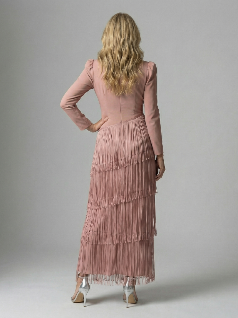 Corrose | Fringe Layer Midi Dress