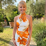 Mirlette | Halter Neck Floral Print Midi Dress