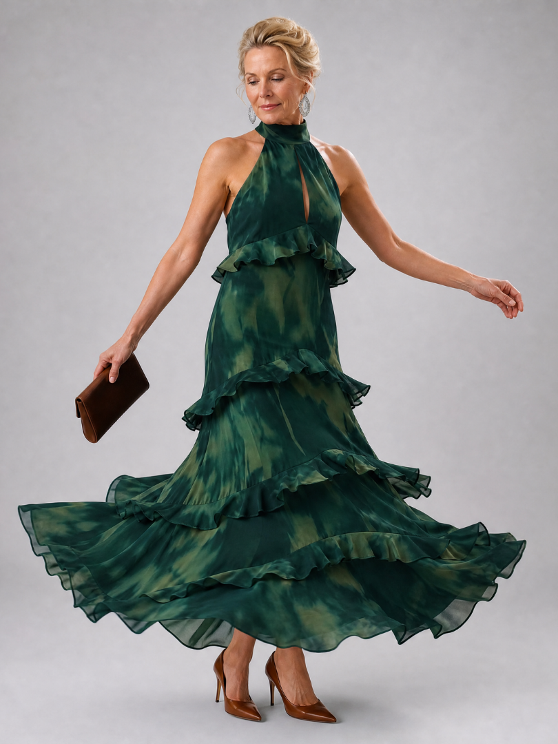 Coradra | Tiered Cutout Sleeveless Midi Dress