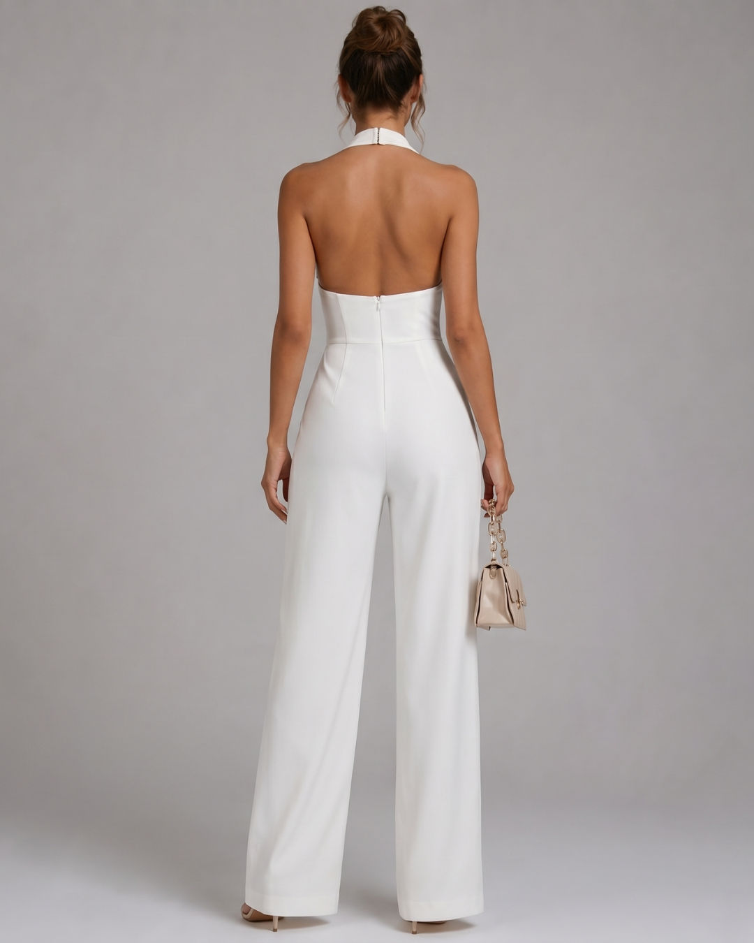 Orlabeth | Halter Neck Wide Leg Sleeveless Jumpsuit
