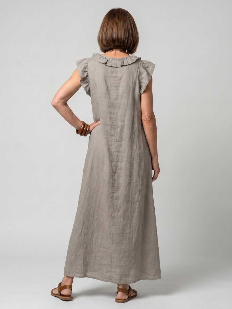 Temrose | Sleeveless Ruffle Trim Midi Dress