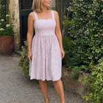 Nilasia | Square Neck Floral Print Knee Length Dress