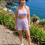 Taletta | Sleeveless Scoop Neck Crop Top And Shorts Set