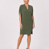 Verenabeth | V Neck Short Sleeve Knee Length Dress