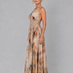 Callawynne | Halter Neck Lace Waist Maxi Dress