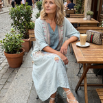 Sennaney | Ornate Panel Embroidered Oversized Pocket Midi Dress
