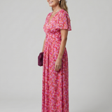 Mirawynne | Short Sleeve Ditsy Floral Print Midi Dress