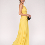 Solna | Pleated Halter Neck Floral Detail Maxi Dress