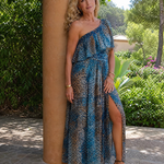 Laerose | One Shoulder Animal Print Midi Dress