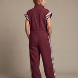 Mirania | Zip Front Stripe Panel Jumpsuit