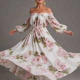 Coravia | Off Shoulder Floral Maxi Dress