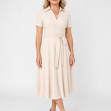 Laebeth | Collared Wrap Waist Midi Dress