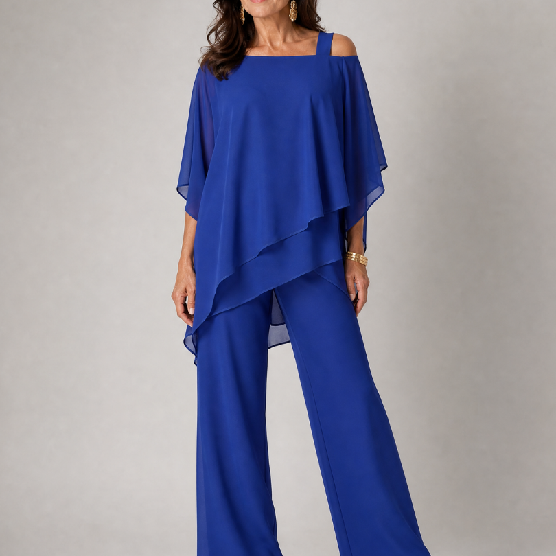 Taliadra | Layered Asymmetrical Two Piece Pant Set