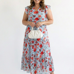 Corlette | Floral V-Neck Tiered Midi Dress