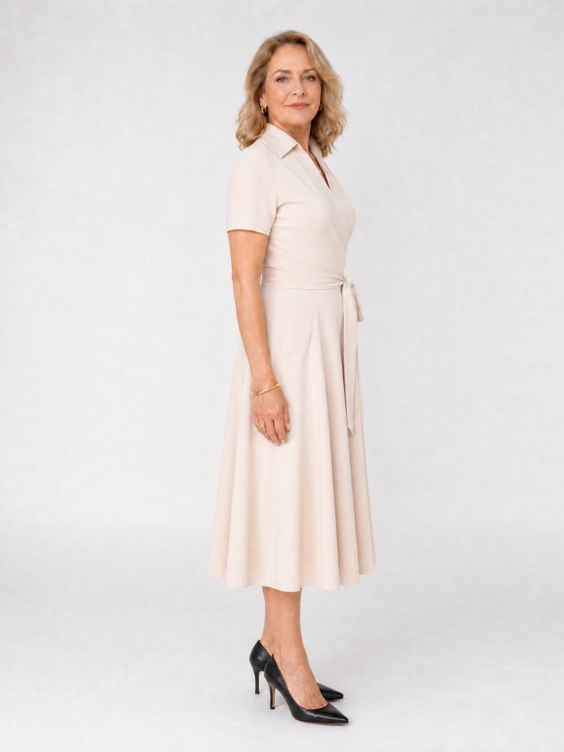 Laebeth | Collared Wrap Waist Midi Dress