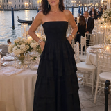 Halra | Strapless Smocked Bodice Midi Dress