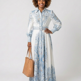 Versette | High Neck Printed Long Sleeve Maxi Dress