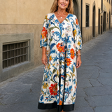 Linnwen | Botanical Scroll Print Everyday Pocket Midi Dress