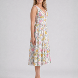 Dalrose | Sleeveless Floral V Neck Midi Dress