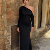 Liawyn | One Shoulder Ruched Maxi Dress