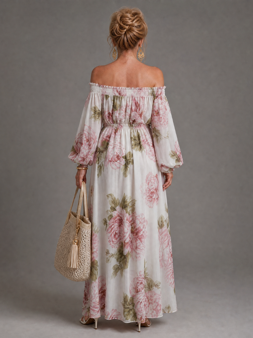 Coravia | Off Shoulder Floral Maxi Dress