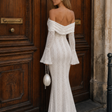 Dalda | Off Shoulder Fitted Silhouette Maxi Dress