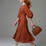 Dorsette | Sculpted Waist Panel Midi Dress
