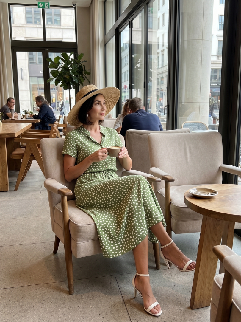 Milrin | Printed Button Front Belted Midi Dress