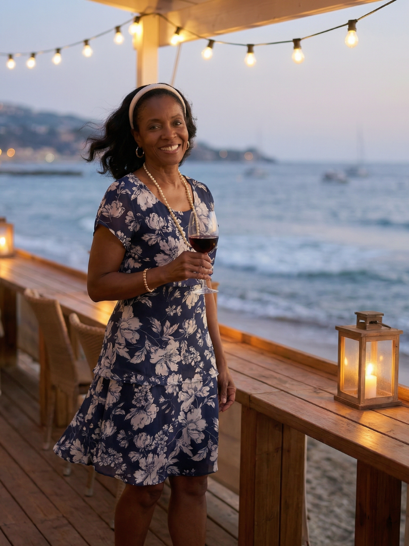 Camlia | Subtle Floral Knee Length Dress