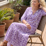 Linnra | Printed Tassel Tie Midi Dress