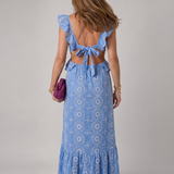 Corala | Sleeveless Ruffle Detail Midi Dress