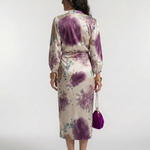 Miravia | Cross Wrap Tie Waist Printed Midi Dress