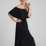 Orlalia | Off Shoulder Soft Floral Print Midi Dress
