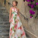 Linnla | Watercolor One Shoulder Flowing Maxi Dress
