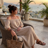 Dahda | Striped Pattern Off Shoulder Maxi Dress