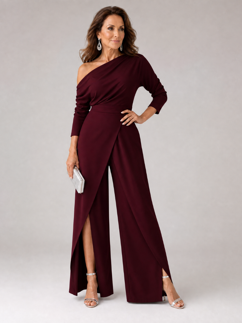 Linnssa | One Shoulder Wide Leg Jumpsuit