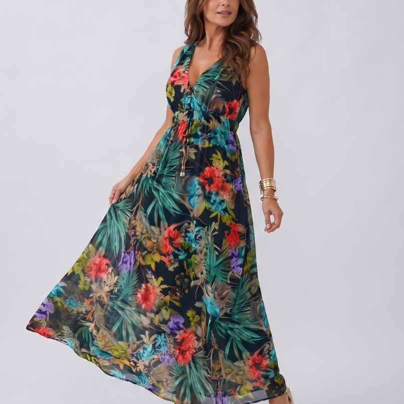 Velmae | Sleeveless Empire Waist Midi Dress