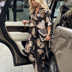 Miradra | Printed Wide Leg Wrap Top Set