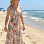 Orlawen | Spaghetti Strap Gathered Waist  Midi Dress