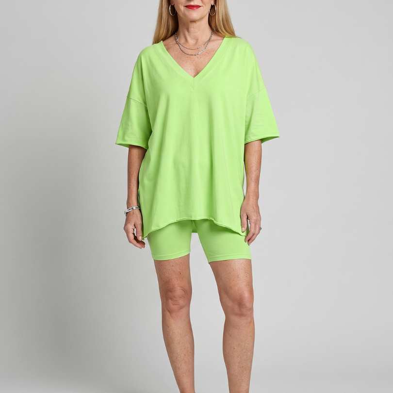Saffthea | V Neck Top And Shorts Relaxed Fit Set