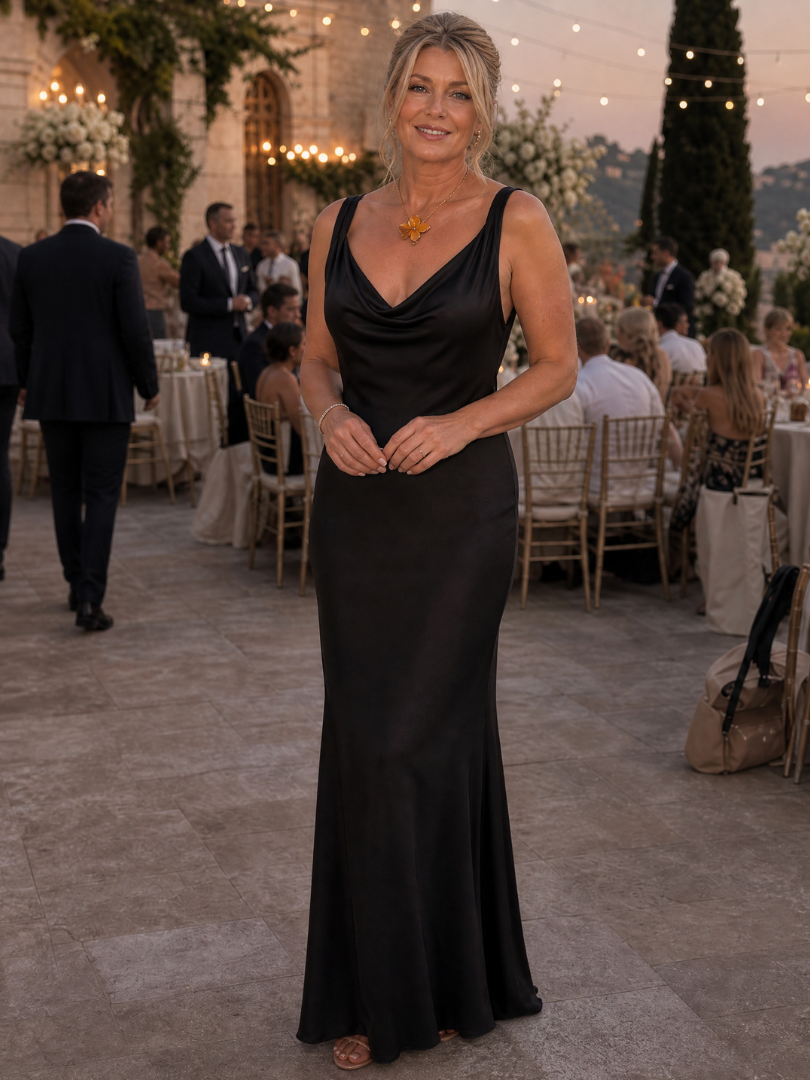 Lorlyn | Sleeveless Cowl Neck Fitted Maxi Dress