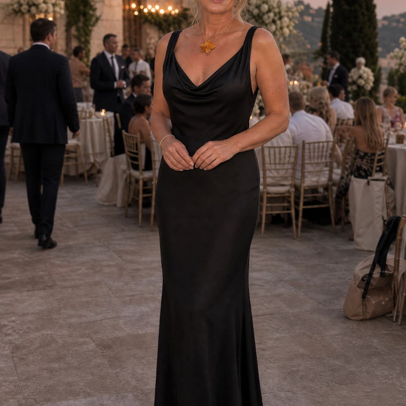 Lorlyn | Sleeveless Cowl Neck Fitted Maxi Dress