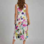 Juletta | Floral Print Sleeveless Round Neck Midi Dress