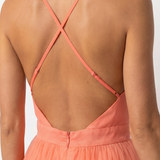 Roswynne | Deep V Strap Pleated Maxi Dress