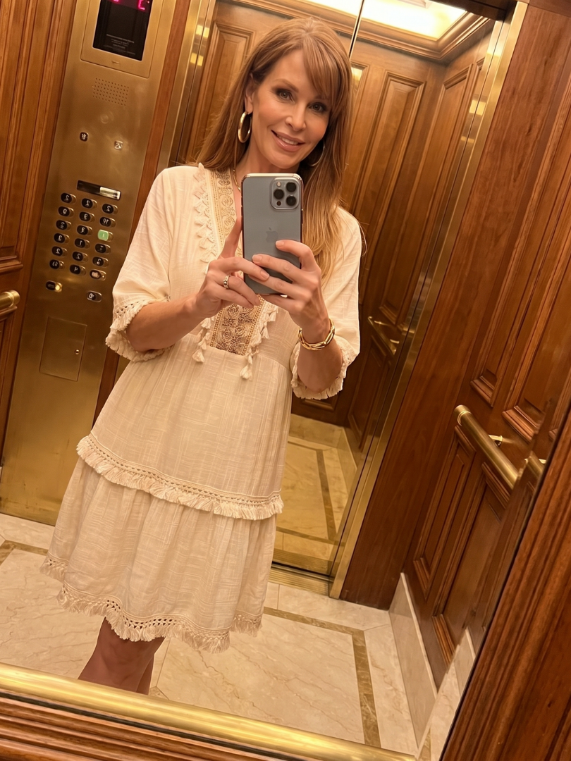 Magdala | Embroidered Detail Short Sleeve Mini Dress
